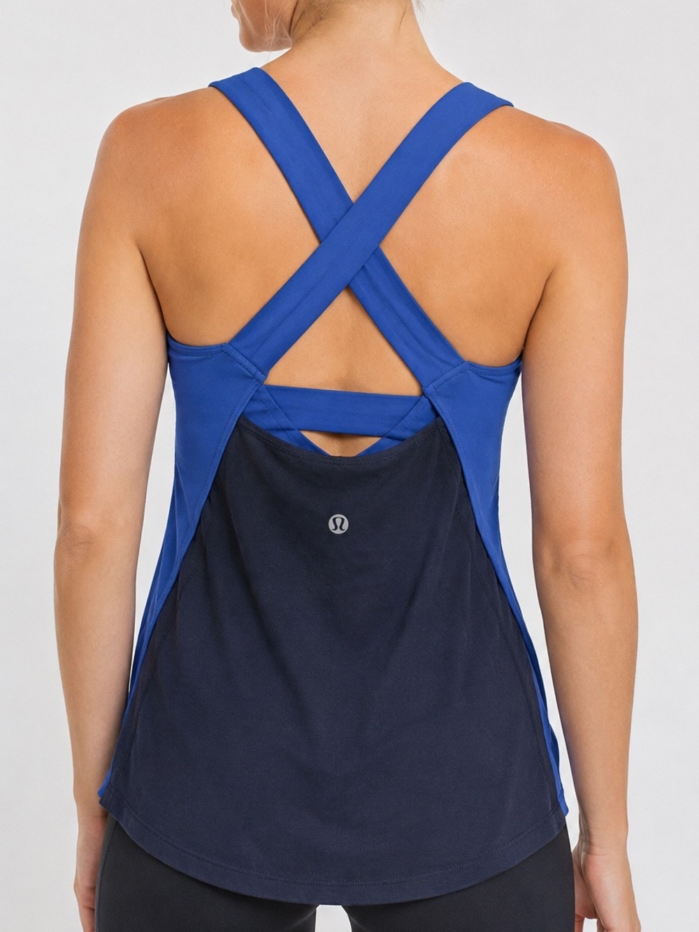 Lululemon Breeze Through Tank Blue & Navy Colorblock Tank Top Size 8